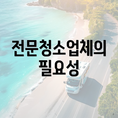 전문청소업체의 필요성