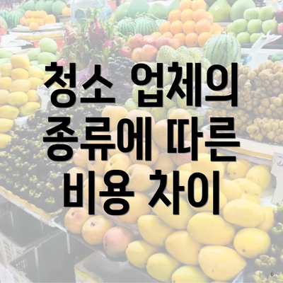 청소 업체의 종류에 따른 비용 차이