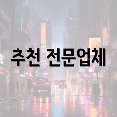 추천 전문업체