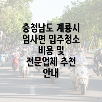 충청남도 계룡시 엄사면 입주청소 비용 및 전문업체 추천 안내