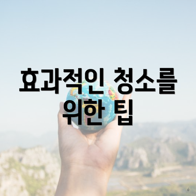 효과적인 청소를 위한 팁