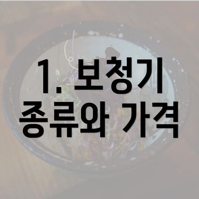 1. 보청기 종류와 가격