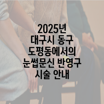 2025년 대구시 동구 도평동에서의 눈썹문신 반영구 시술 안내