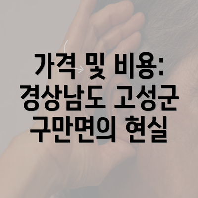 가격 및 비용: 경상남도 고성군 구만면의 현실