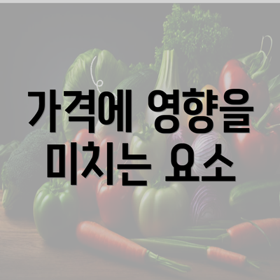 가격에 영향을 미치는 요소