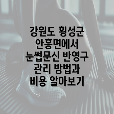 강원도 횡성군 안흥면에서 눈썹문신 반영구 관리 방법과 비용 알아보기