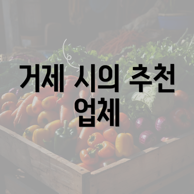 거제 시의 추천 업체