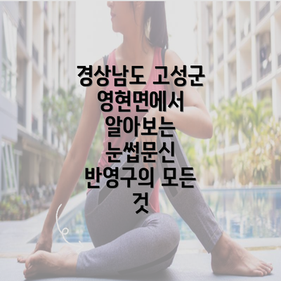 경상남도 고성군 영현면에서 알아보는 눈썹문신 반영구의 모든 것