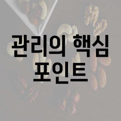 관리의 핵심 포인트