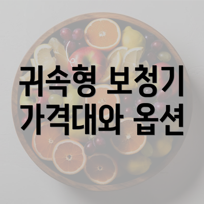 귀속형 보청기 가격대와 옵션