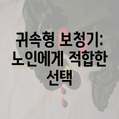 귀속형 보청기: 노인에게 적합한 선택