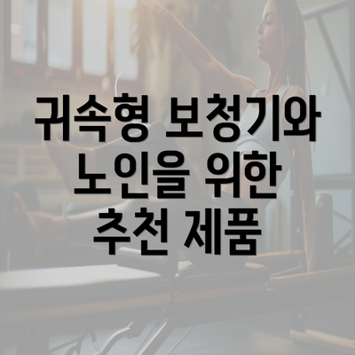 귀속형 보청기와 노인을 위한 추천 제품