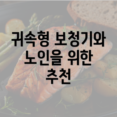 귀속형 보청기와 노인을 위한 추천