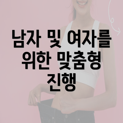 남자 및 여자를 위한 맞춤형 진행