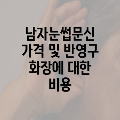 남자눈썹문신 가격 및 반영구 화장에 대한 비용