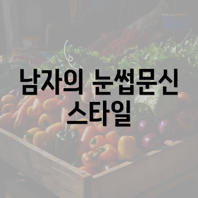 남자의 눈썹문신 스타일