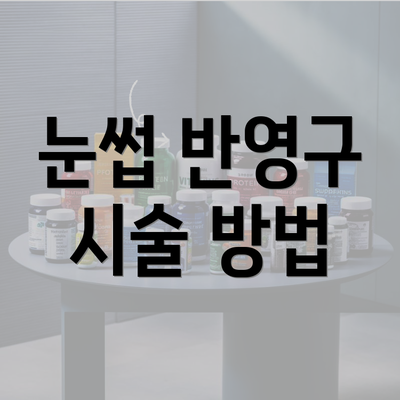 눈썹 반영구 시술 방법