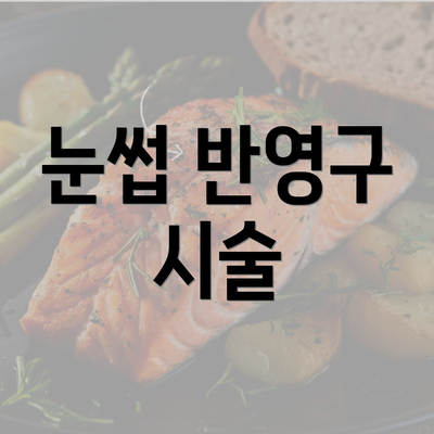 눈썹 반영구 시술