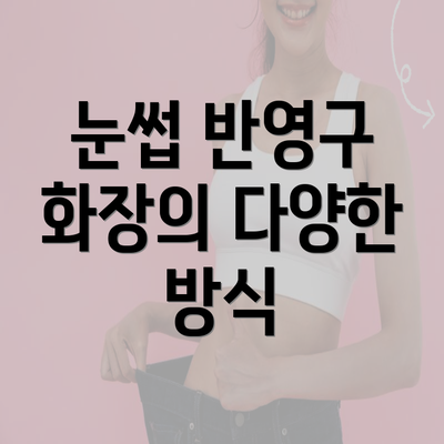 눈썹 반영구 화장의 다양한 방식