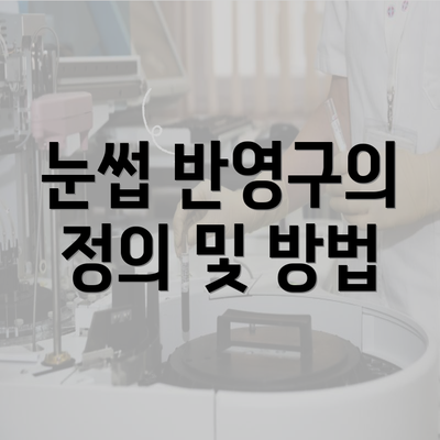 눈썹 반영구의 정의 및 방법