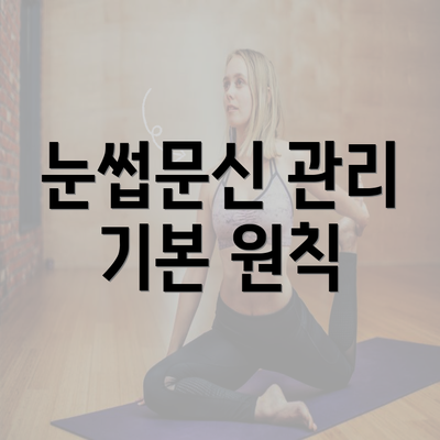 눈썹문신 관리 기본 원칙