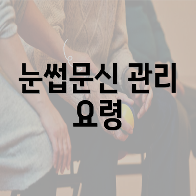 눈썹문신 관리 요령