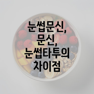 눈썹문신, 문신, 눈썹타투의 차이점