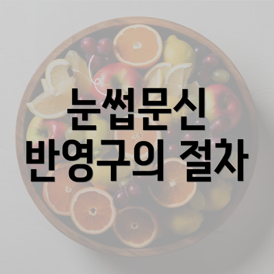 눈썹문신 반영구의 절차