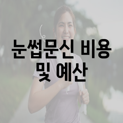 눈썹문신 비용 및 예산