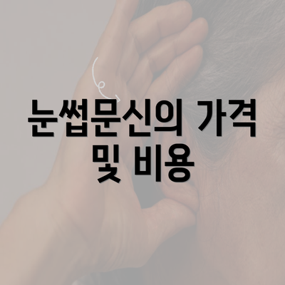 눈썹문신의 가격 및 비용