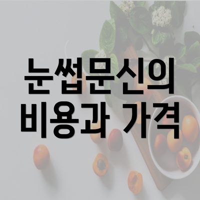 눈썹문신의 비용과 가격