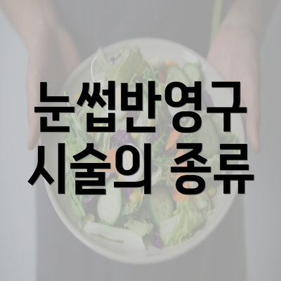 눈썹반영구 시술의 종류