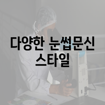 다양한 눈썹문신 스타일