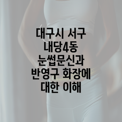 대구시 서구 내당4동 눈썹문신과 반영구 화장에 대한 이해