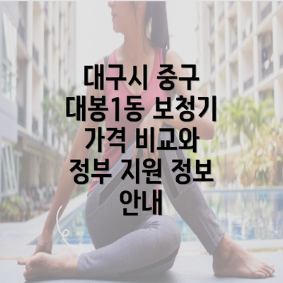 대구시 중구 대봉1동 보청기 가격 비교와 정부 지원 정보 안내