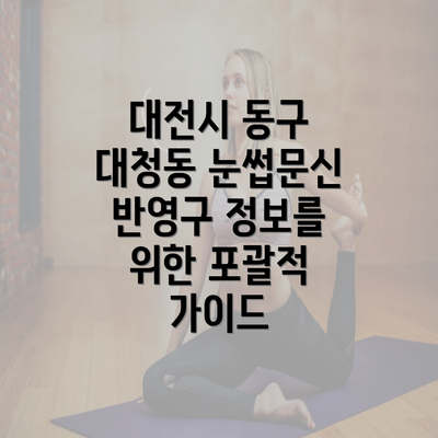 대전시 동구 대청동 눈썹문신 반영구 정보를 위한 포괄적 가이드