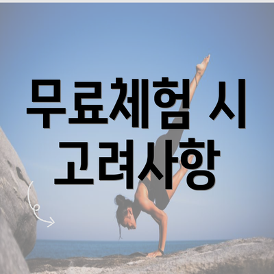 무료체험 시 고려사항