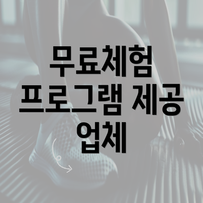 무료체험 프로그램 제공 업체