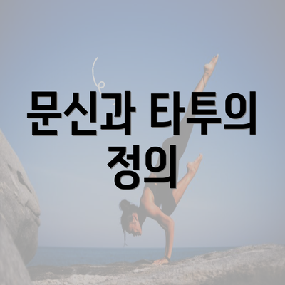 문신과 타투의 정의