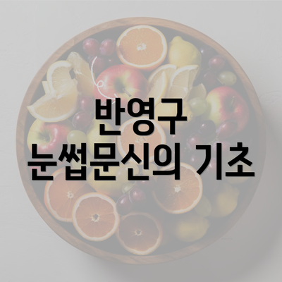 반영구 눈썹문신의 기초