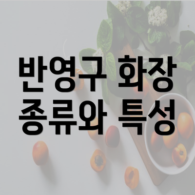 반영구 화장 종류와 특성