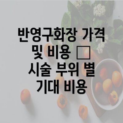 반영구화장 가격 및 비용 – 시술 부위 별 기대 비용