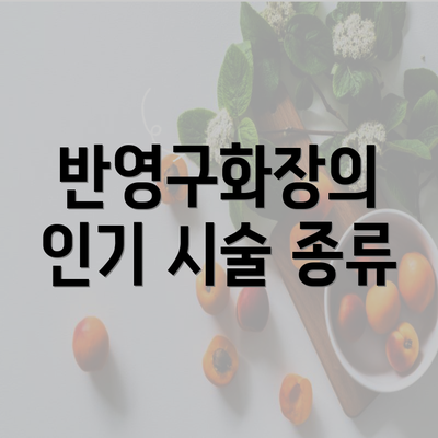 반영구화장의 인기 시술 종류