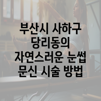 부산시 사하구 당리동의 자연스러운 눈썹 문신 시술 방법