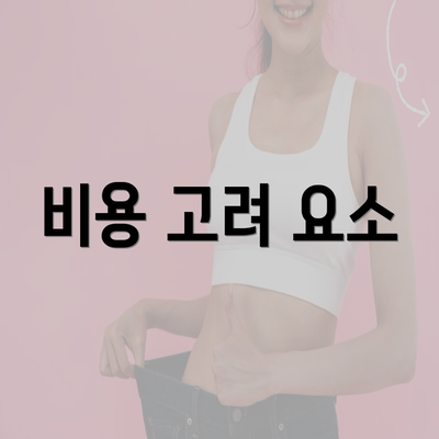 비용 고려 요소