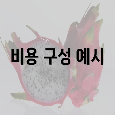 비용 구성 예시