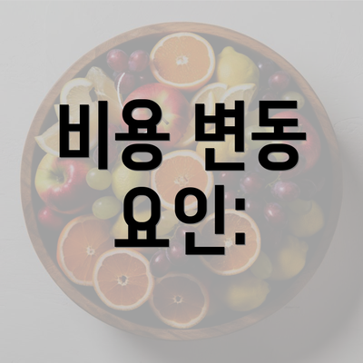 비용 변동 요인: