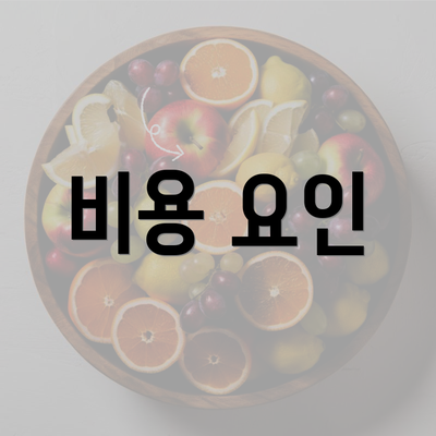 비용 요인