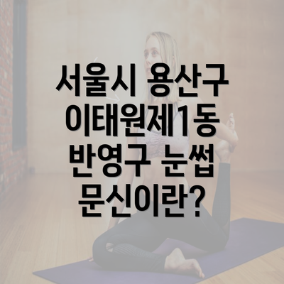 서울시 용산구 이태원제1동 반영구 눈썹 문신이란?