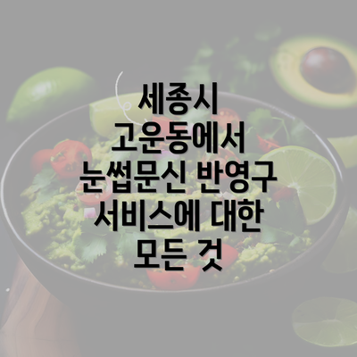 세종시 고운동에서 눈썹문신 반영구 서비스에 대한 모든 것